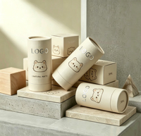 Emballage en tube de papier cylindrique écologique recyclable imprimé sur mesure, boîte ronde en carton de qualité alimentaire avec logo