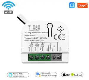 Télécommande Murale Intelligente Tuya Wifi Zigbee, Module de Commutateur Relais Domestique, Google Alexa, Voix, 1/2/3/4 Gang 10A 16A DIY