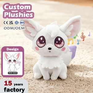 Peluches personnalisées en forme de <span class=keywords><strong>renard</strong></span> blanc assis, douces et adorables, avec boîte à musique intégrée pour enfants, faible MOQ - Product Image 1