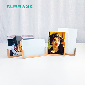 Sous-banque Sublimation Verre Bois Cadre Photo Artisanat Base Plateau En Bois Ornement Petite Base Décoration Souvenirs Woodcraft Blancs - Product Image 4