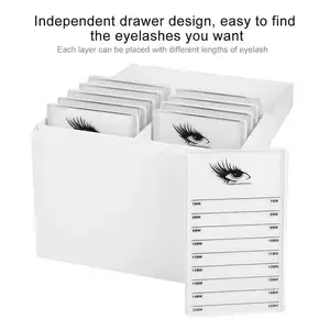 Mới Bán Tùy Chỉnh Trắng Acrylic Eyelash Trường Hợp Mở Rộng Chủ Hiển Thị Perspex Lash Hộp Lưu Trữ