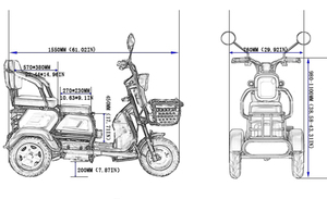 Triciclo Eléctrico para Adultos con Batería de Plomo-Ácido de 48V 12AH 20AH 32AH 500W y Freno de Tambor Delantero, Venta al Por Mayor Directo de Fábrica - Product Image 6