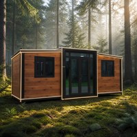 Casa contenedor plegable de doble ala, casa prefabricada expandible, casa portátil para vivienda familiar