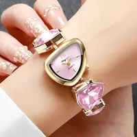 Montre-bracelet élégante pour femme avec bracelet en strass, cadran irrégulier, mouvement à quartz, Reloj Mujer