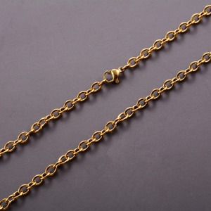 Collier classique en acier inoxydable, chaîne à maillons Rolo pour femmes et hommes, collier simple en <span class=keywords><strong>argent</strong></span> et or, bijoux en métal - Product Image 4