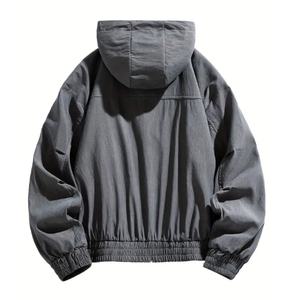 Nouvelle veste en toile à capuche pour homme avec plusieurs poches zippées, adaptée à la vente en gros par les fabricants de vestes de rue et décontractées - Product Image 6