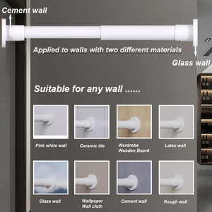 Rail de <span class=keywords><strong>rideau</strong></span> de douche extra fort 244kg 50-80cm sans perçage à installation rapide et réglable pour salle de bain pour cabine de douche - Product Image 6