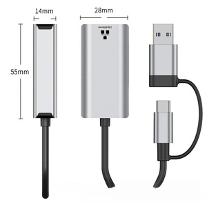 Adaptateur Ethernet USB A/C vers RJ45 2500 Mbps, convertisseur de carte réseau LAN USB <span class=keywords><strong>3</strong></span>.0 2.5G pour ordinateur portable, PC, Windows, <span class=keywords><strong>Mac</strong></span> <span class=keywords><strong>OS</strong></span> - Product Image 6