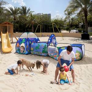 Carpa Infantil 3 en 1 con Piscina <span class=keywords><strong>de</strong></span> Pelotas, Túnel y Zona <span class=keywords><strong>de</strong></span> Escalada, Casa <span class=keywords><strong>de</strong></span> Juegos Interior y Exterior, Carpa <span class=keywords><strong>de</strong></span> Juegos Infantil con Diseño <span class=keywords><strong>de</strong></span> Dinosaurio, Piscina <span class=keywords><strong>de</strong></span> Pelotas y Túnel para Gatear - Product Image 3