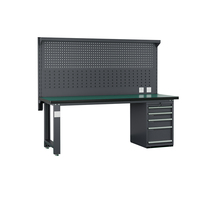 Banc de travail en acier laminé à froid de qualité industrielle, robuste, capacité de charge de 1000 kg, dimensions personnalisables, serrure à clé, LED