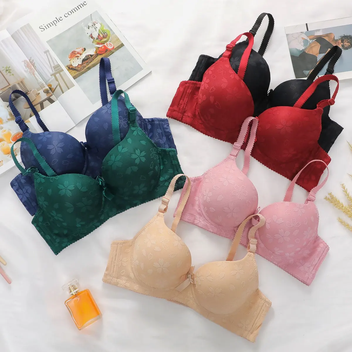 Custom Good Quality Manufacturer Beautiful Style Women Breast Lift Underwear With Bow Ladies Underwire Bra