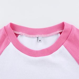 Babyhealthy-Camiseta corta raglán para mujer, Top de punto transpirable de manga corta con cuello redondo acanalado estilo Y2K para chicas adolescentes, ropa de verano - Product Image 5