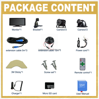 Monitor Layar Sentuh 10,36 Inci 1080P Kamera Truk Tahan Air IP68 DVR 360 Derajat 4 Kanal