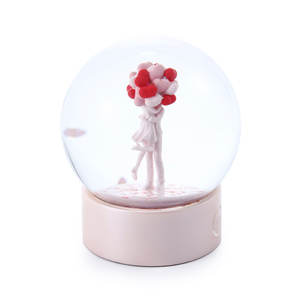 Globe à eau de mariage rose 3D fait main en résine de 100 mm, vente en gros d'usine, souvenir pour petite amie - Product Image 2