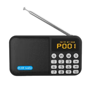 便携式DAB/DAB + FM收音机，带蓝色齿扬声器和SD TF卡USB播放器