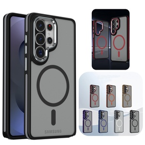Étui magnétique fin transparent mat en PC pour Samsung <span class=keywords><strong>Galaxy</strong></span> <span class=keywords><strong>S22</strong></span> S23 S24 S25 S26 Ultra + FE S25 Edge, compatible avec la charge sans fil - Product Image 1