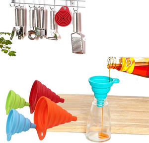 Ensemble d'entonnoirs de cuisine en silicone pliables pour le remplissage de bouteilles, huile, qualité alimentaire - Product Image 3