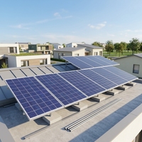 Système de montage de panneaux solaires sur toit plat réglable, structure de support en aluminium industriel