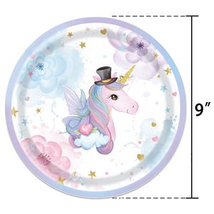 Décorations de <span class=keywords><strong>licorne</strong></span> sur le thème des dessins animés pour les fêtes d'<span class=keywords><strong>anniversaire</strong></span> des enfants Nouvelle vaisselle en papier violet avec assiettes Saint Valentin - Product Image 3