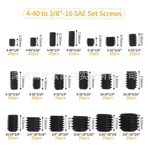 390Pcs Black Carbon Steel Internal Hex <b>Socket</b> Set <b>Screws</b> With Wrench Boxed Kit - Product Image 3