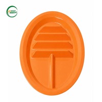 Piring Taco Aman untuk Microwave, Tahan Panas 120C, Bahan PP Bebas BPA, 3 Slot, 2 Area Saus Celup, Dapat Digunakan Kembali, Dapat Ditumpuk