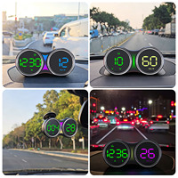 Nouvel affichage tête haute numérique GPS 2 jauges G27 Plug and Play avec compteur de vitesse LED, horloge de tableau de bord et temps de conduite pour voiture
