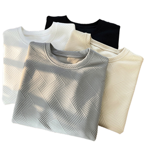 Finch May OEM Biểu <span class=keywords><strong>T</strong></span>ượng <span class=keywords><strong>T</strong></span>ùy Chỉnh Thiế<span class=keywords><strong>t</strong></span> Kế Bán Buôn New Loose Kích Thước Lớn Waffle Năm Điểm Tay Áo Thoáng Khí <span class=keywords><strong>T</strong></span> Áo Sơ Mi - Product Image 5