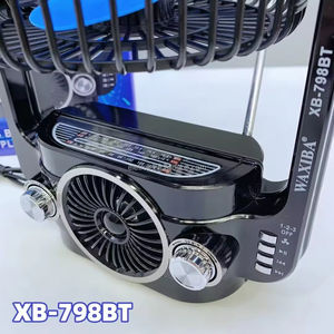 ELETREE-Ventilador BT multifunción, recargable con energía solar, Radio FM, para batería de 2, - Product Image 5