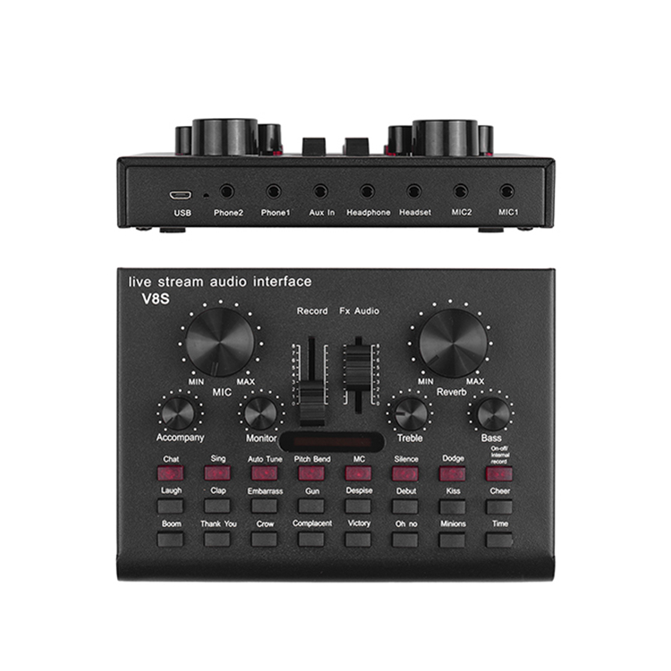Good price mixer USB studio recording microphone V8s greeting module sound card