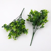 YL Tanaman Simulasi Ramah Lingkungan, Tanaman Hijau Plastik, Rumput Buatan, Daun Mint 7 Daun, Bunga Palsu, Pernikahan Natal
