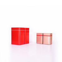 4 tailles de fer blanc de couleur unie peuvent être personnalisées à partir de boîtes de conserve carrées de café de luxe en stock boîte d'emballage de thé hermétique