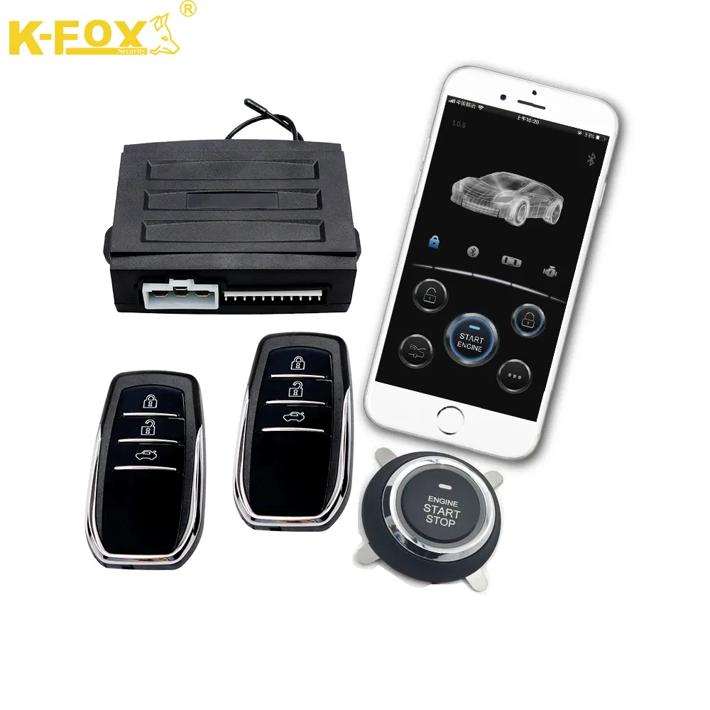 car phone app control remote starter start stop engine blue tooth keyless entry smart key push button engine start stop