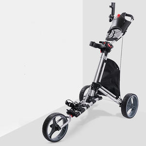 फोल्डेबल एल्यूमिनियम-फ्रेम गोल्फ कार्ट 3 व्हील फोल्डिंग गोल्फ ट्रॉली लाइटवेट वॉकिंग हैंड पुश कार्ट मल्टीकलर गोल्फ कोर्स उपयोग - Product Image 4