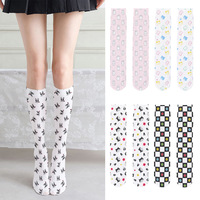 Chaussettes hautes au-dessus du genou en nylon, respirantes, à motifs floraux numériques, douces, style Lolita, surdimensionnées, avec design 3D personnalisé, faible MOQ, haute qualité