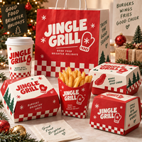Boîte d'emballage personnalisée pour sandwichs de Noël, boîte en papier pour café à emporter, conteneur d'emballage pour boulangerie, fournisseur de services alimentaires