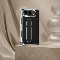 Étui de téléphone en cuir vegan C0522 avec protection d'objectif, design pliable avec béquille pour iPhone Duo
