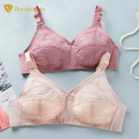 Soutien-gorge minimisateur sans armatures et sans rembourrage, en maille transparente ultra-fine, tailles 34-46C, grande taille, sans fil, doux, en dentelle florale pour femme, vente en gros OEM
