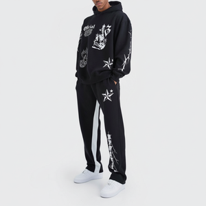 Tenue à la mode vente en ligne pour hommes survêtement empilé coupe ajustée ensemble de survêtement empilé pour hommes de grande taille - Product Image 1