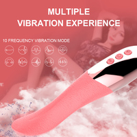 Realistischer Heiz-Zungenvibrator mit flexiblem Silikondesign, 10 Leckgeschwindigkeiten, pinker Klitorisstimulator für Frauen zum Solo-Spiel