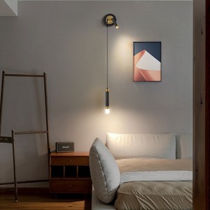 Lámpara de Noche Moderna y Sencilla para <span class=keywords><strong>Dormitorio</strong></span> <span class=keywords><strong>con</strong></span> <span class=keywords><strong>Luz</strong></span> <span class=keywords><strong>LED</strong></span> Electrochapada, Línea de Suspensión Ajustable, Decoración - Product Image 1