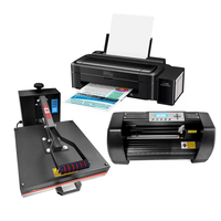 Plotter de Corte de 365 mm, Máquina de Sublimación 5 en 1, Prensa de Calor para Camisetas, Plotter de Corte de Vinilo, Impresora de Inyección de Tinta