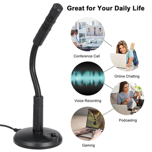 Universal Flexible Desktop Mini USB Stand Microphone for Laptop PC <strong>Computer</strong> <strong>Mic</strong> USB Desktop Microphone - Product Image 5