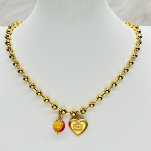 Pulsera de Cuentas Metálicas hc Fashion, Chapada en Acero Inoxidable, con Colgante de Ojo Turco y Corazón, Collar, Venta Directa de Fábrica en Guangdong - Product Image 5