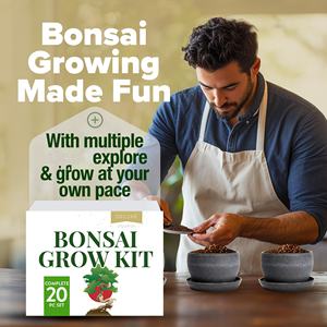 Kit <span class=keywords><strong>d</strong></span>'arbre à bonsaï pour la culture à la maison Kit <span class=keywords><strong>d</strong></span>'espèces faciles à cultiver incluant un kit complet de plantes Pots de bonsaï Boulettes de tourbe Bonus Guide <span class=keywords><strong>d</strong></span>étaillé Excellent - Product Image 4