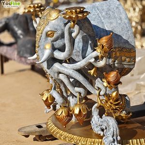 รูปปั้นพระ<span class=keywords><strong>พิฆเนศ</strong></span>ขนาด<span class=keywords><strong>ใหญ่</strong></span> ทำจากทองเหลือง บรอนซ์ หรือทองแดงหล่อแบบโบราณ สำหรับตกแต่งตามหลักศาสนาฮินดู หรือใช้เป็นของตกแต่งทางจิตวิญญาณ - Product Image 5