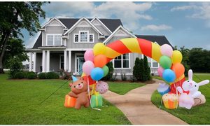 <span class=keywords><strong>Arche</strong></span> gonflable personnalisée Waterhan, nouveau style, imperméable en PVC, pour fête d'anniversaire, avec ballons, ours, lapin, lumières, écologique - Product Image 6