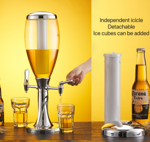 Torre Dispensadora de Cerveza y Bebidas con Doble Grifo y Cubo de Hielo LED - Logotipo y Color Personalizables, Suministros de Bar de Grado Alimenticio - Product Image 4
