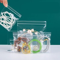 Bolsas de joyería con bloqueo antideslustre Bolsas planas de plástico transparente a prueba de humedad para collares y piedras preciosas