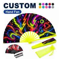 Kipas Tangan Lipat Bambu/Plastik Custom Print Kain Buatan Tangan Dekorasi Pernikahan Hadiah Liburan Suvenir Bisnis