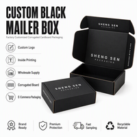 Boîtes d'emballage postales personnalisées noires imprimées recto-verso avec logo, boîtes en papier extra-résistantes de haute qualité pour l'emballage de vêtements